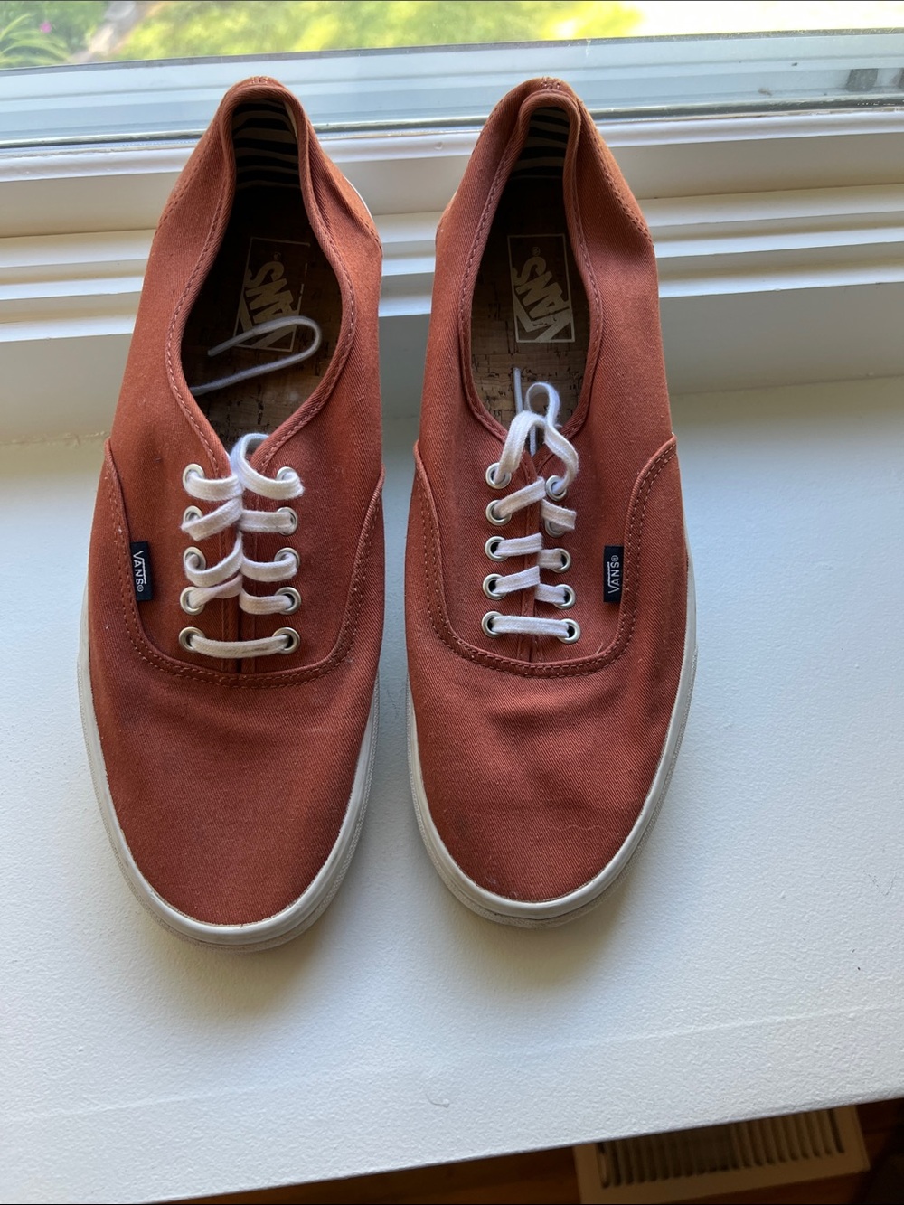 Vans Men’s Canvas Sneakers - Rust Brown with White Accents